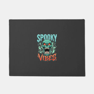 Spooky Vibes Halloween Ghost Skull Design_1 Doormat