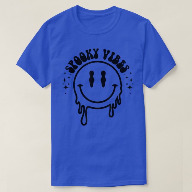 Spooky Vibes Happy Face Spooky Season Funny Hallow T-Shirt (Design Front)