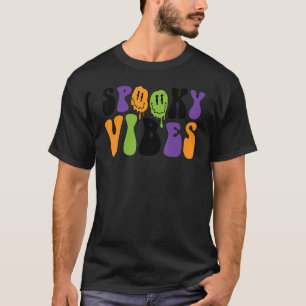 Spooky Vibes Happy Face Spooky Season Halloween T-Shirt
