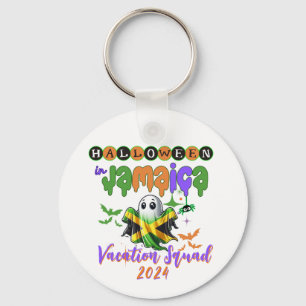 Spooky Vibes in Jamaica Tropical Halloween Fun Keychain
