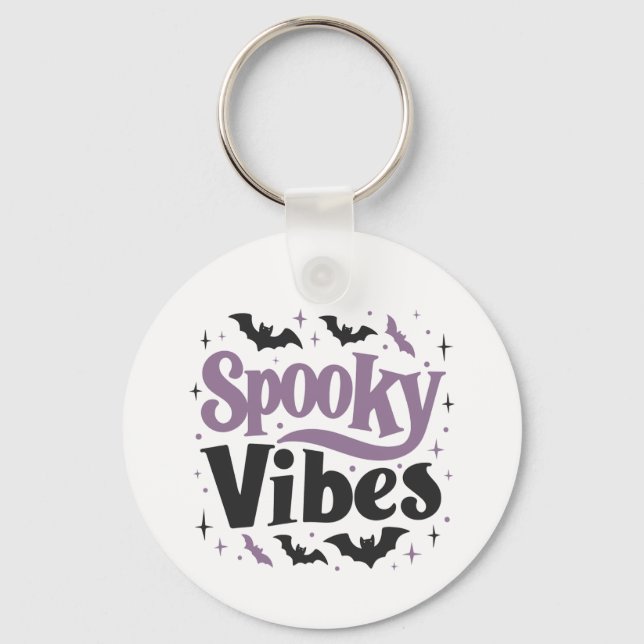 Spooky Vibes Keychain – Kawaii Halloween (Front)