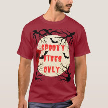 Spooky Vibes Only Halloween Bat and Blood Splatter