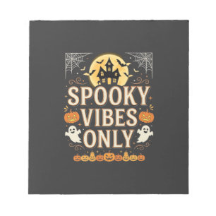 Spooky Vibes Only Halloween Ghost Castle Design_1 Notepad