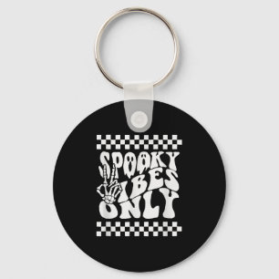 Spooky Vibes Only Halloween Retro Ghosts 80s Party Keychain