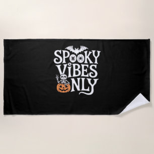 Spooky Vibes Only Halloween Sloth Oversized T-Shir Beach Towel