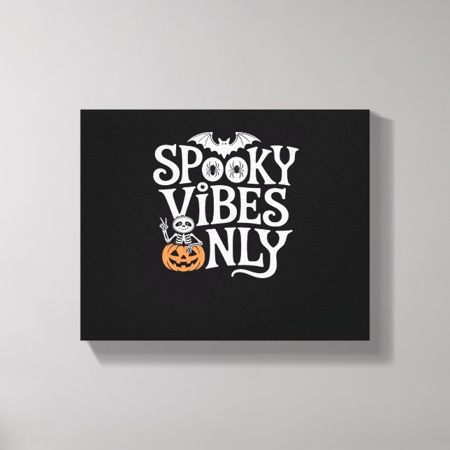 Spooky Vibes Only Halloween Sloth Oversized T-Shir Canvas Print (Front)