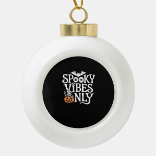 Spooky Vibes Only Halloween Sloth Oversized T-Shir Ceramic Ball Christmas Ornament