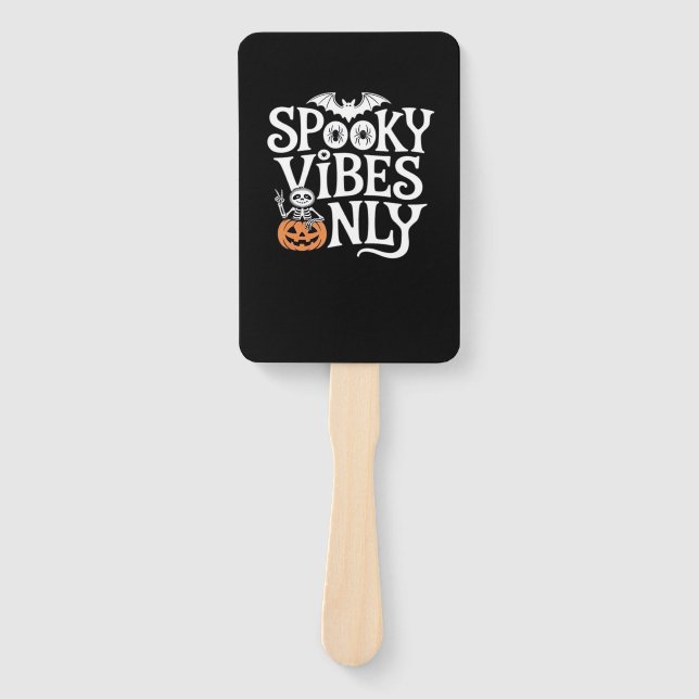 Spooky Vibes Only Halloween Sloth Oversized T-Shir Hand Fan (Front)