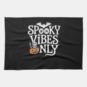 Spooky Vibes Only Halloween Sloth Oversized T-Shir Kitchen Towel