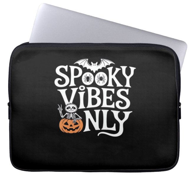 Spooky Vibes Only Halloween Sloth Oversized T-Shir Laptop Sleeve (Front)