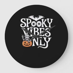 Spooky Vibes Only Halloween Sloth Oversized T-Shir Large Clock