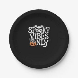 Spooky Vibes Only Halloween Sloth Oversized T-Shir Paper Plate