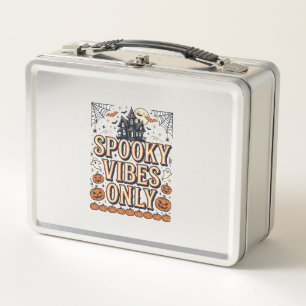 Spooky Vibes Only Vintage Halloween Shirt Design_1 Metal Lunch Box