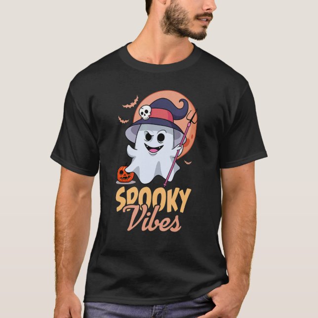 Spooky Vibes Retro 60s Halloween Costume Essential T-Shirt (Front)