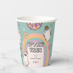 Spooky Vibes Retro Fun Halloween Party Paper Cups