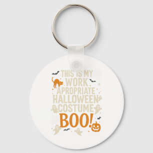 Spooky Vibes Retro Ghost Coquette Bow Halloween Wo Keychain