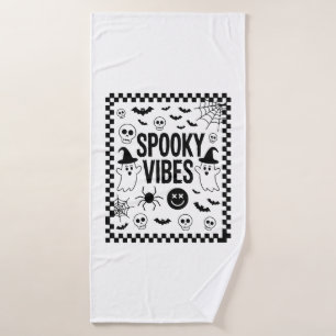 Spooky Vibes Retro Halloween Bath Towel