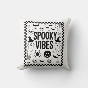 Spooky Vibes Retro Halloween Throw Pillow