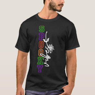 Spooky Vibes Spider Web Happy Halloween Holiday T-Shirt