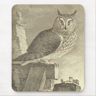 Spooky Vintage Halloween  Long Eared Owl Mousepad