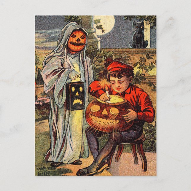 Spooky Vintage Halloween Postcard (Front)