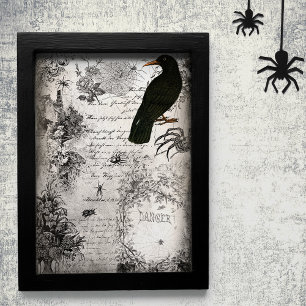 Spooky Vintage Halloween Spider & Raven Ephemera Tissue Paper