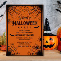 Spooky vintage spider webs bats orange Halloween