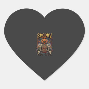 Spooky Vires Halloween Pumpkin Head Holding Eyebal Heart Sticker