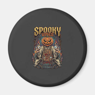 Spooky Vires Halloween Pumpkin Head Holding Eyebal Magnet