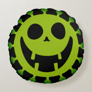 Spooky Virus Round Pillow
