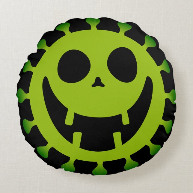 Spooky Virus Round Pillow (Front)