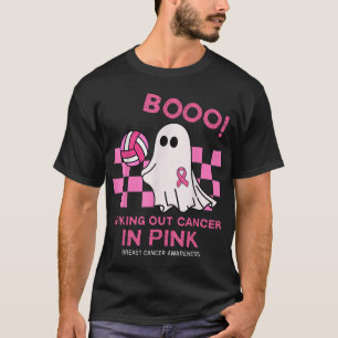 Spooky Volleyball Halloween Breast Cancer Awarenes T-Shirt
