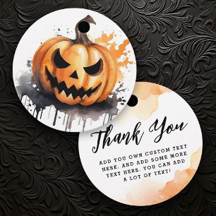 Spooky watercolor Jack-o-Lantern Halloween Favour Tags