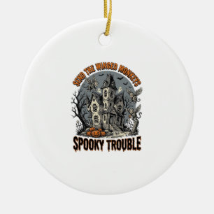 Spooky Winged Monkeys Haunted Halloween Shirt_1 Ceramic Ornament