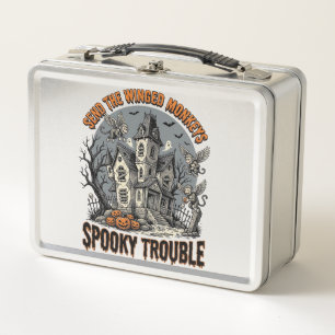 Spooky Winged Monkeys Haunted Halloween Shirt_1 Metal Lunch Box