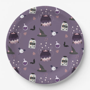 Spooky witch Halloween Birthday Party Paper Plate
