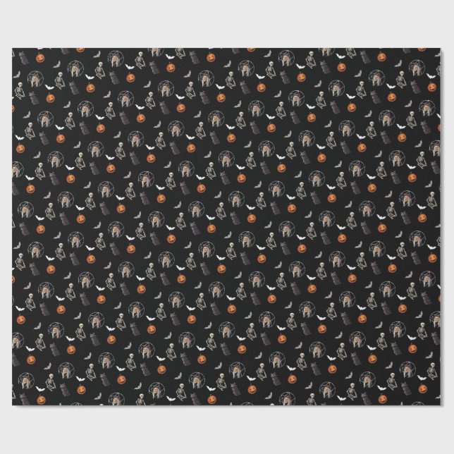 Spooky Witch Halloween - black- 🎃👻 Wrapping Paper (Flat)