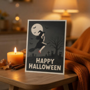 Spooky Witch Halloween Greeting Postcard