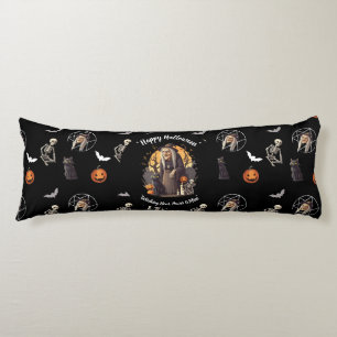 Spooky Witch Halloween Throw Pillow 🎃 Black 👻