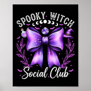 Spooky Witch Social Club Coquette Funny Halloween  Poster