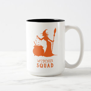 Spooky Witch Spider Frog Potion Halloween Party Two-Tone Coffee Mug