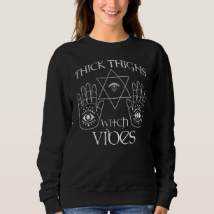 Spooky Witchcraft Crescent Moon Blackcraft Hallowe Sweatshirt