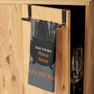 Spooky Witches Halloween Party Kitchen Towel