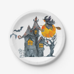 Spooky witches themed Halloween Paper Plate