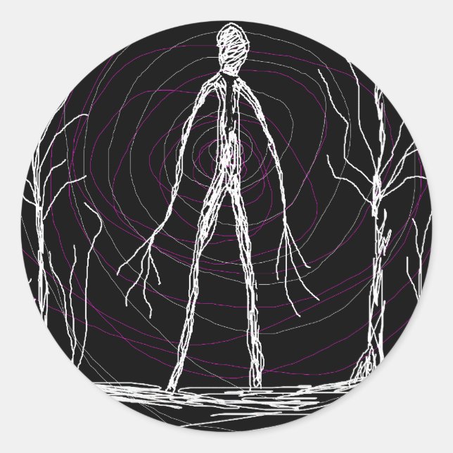 spooky woods whimsical astral magical mystical pag classic round sticker (Front)