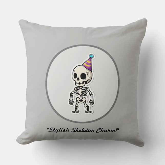 "Spooky Yet Cute" Throw Pillow (Front)