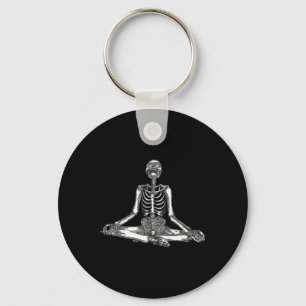 Spooky Yoga Pose Skeleton Halloween Costume Yogi A Keychain