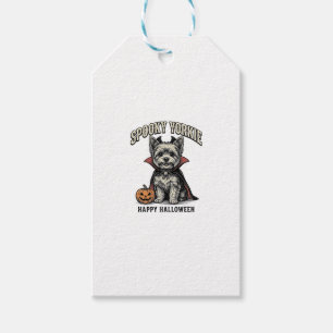 Spooky Yorkie Halloween Dog Vintage Shirt Design_1 Gift Tags
