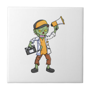 spooky zombie director cartoon character tile