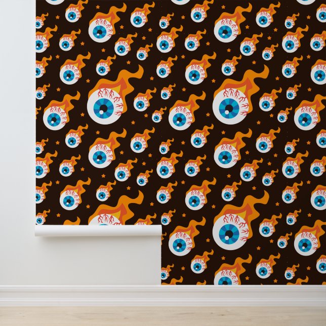 Spooky zombie Halloween eyes tiled Wallpaper (Application)